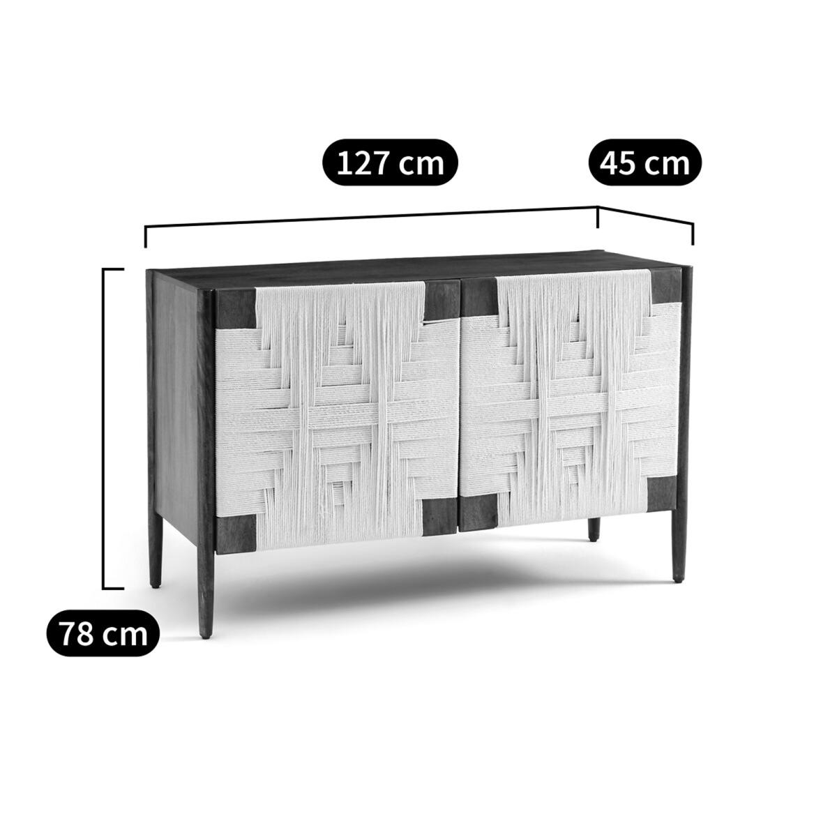 Jepara Solid Mango Wood and Braiding Sideboard – image 9