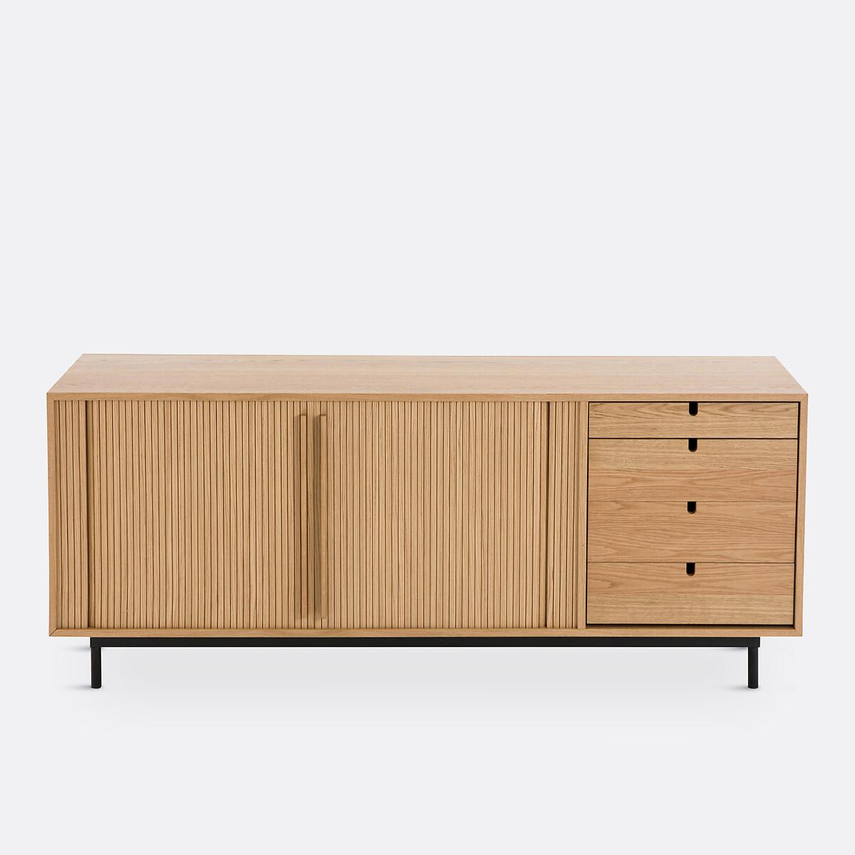 Strio Oak Veneer Sideboard with Sliding Doors – image 2