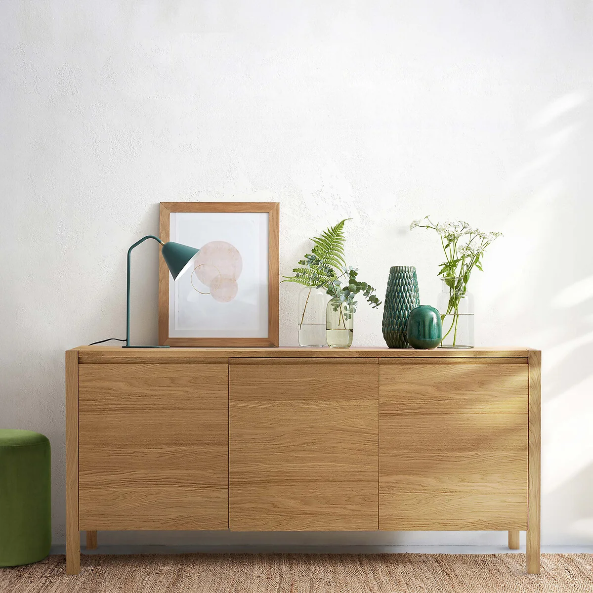 Adelita Sideboard with Three Doors in Oak and Oak Veneer – image 2