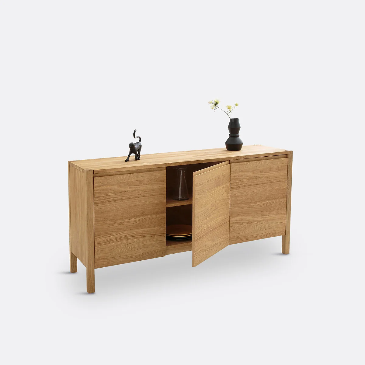 Adelita Sideboard with Three Doors in Oak and Oak Veneer – image 4