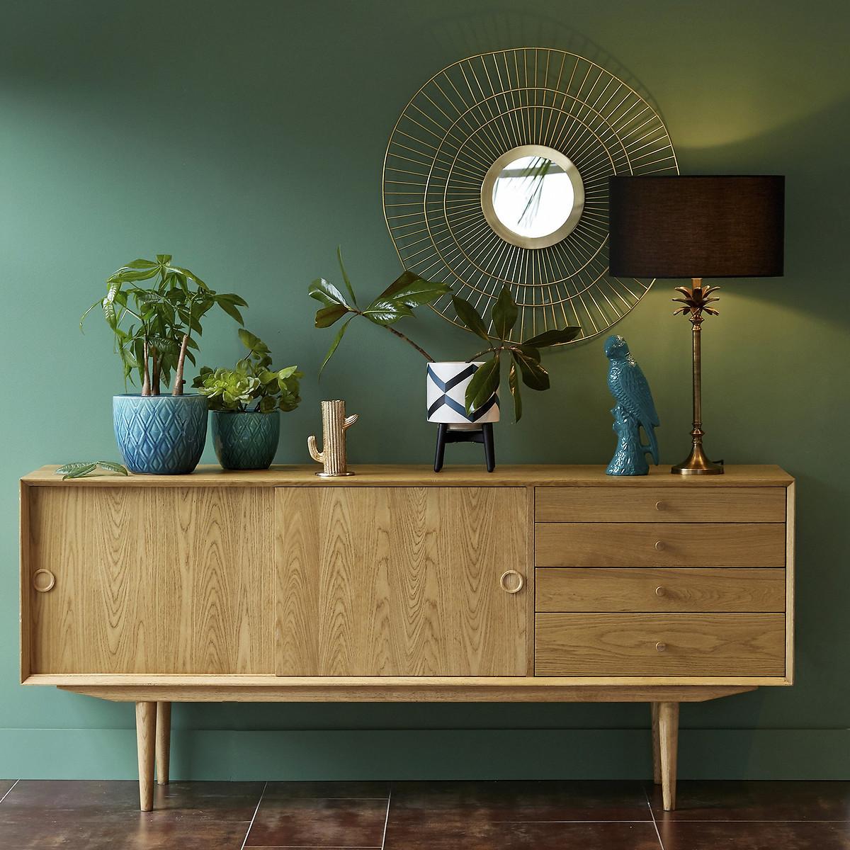 Quilda Vintage Style 2-Door 4-Drawer Oak Sideboard – image 8