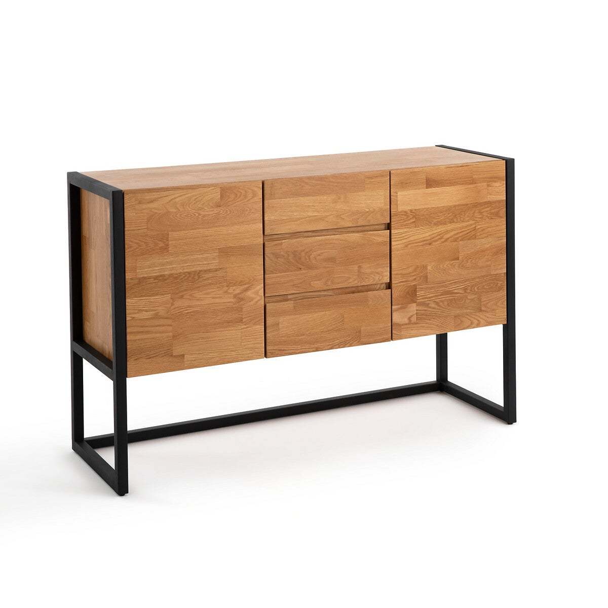 Hiba Oak and Industrial Metal Sideboard – image 2