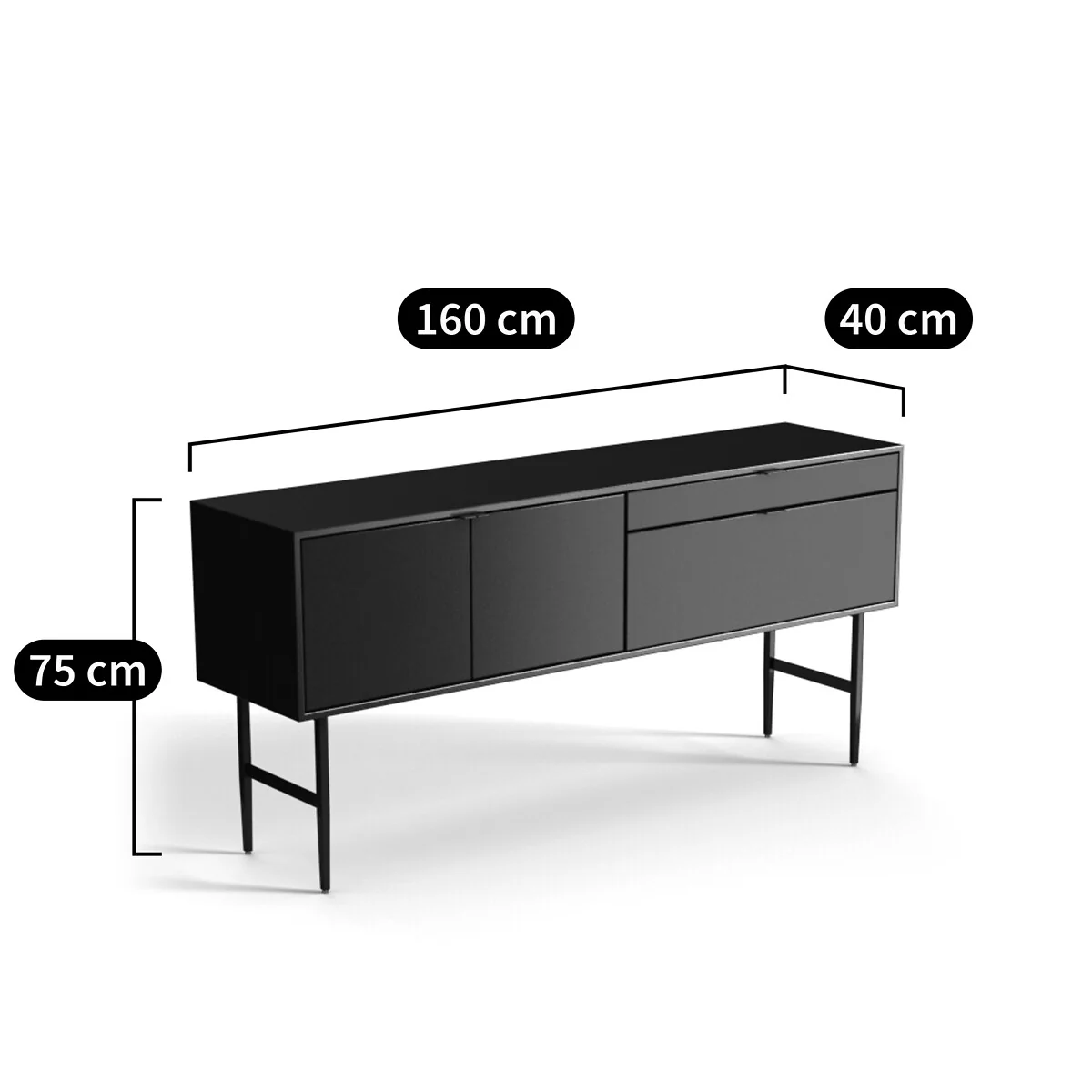 Réalto Metal and Leather Sideboard – image 10
