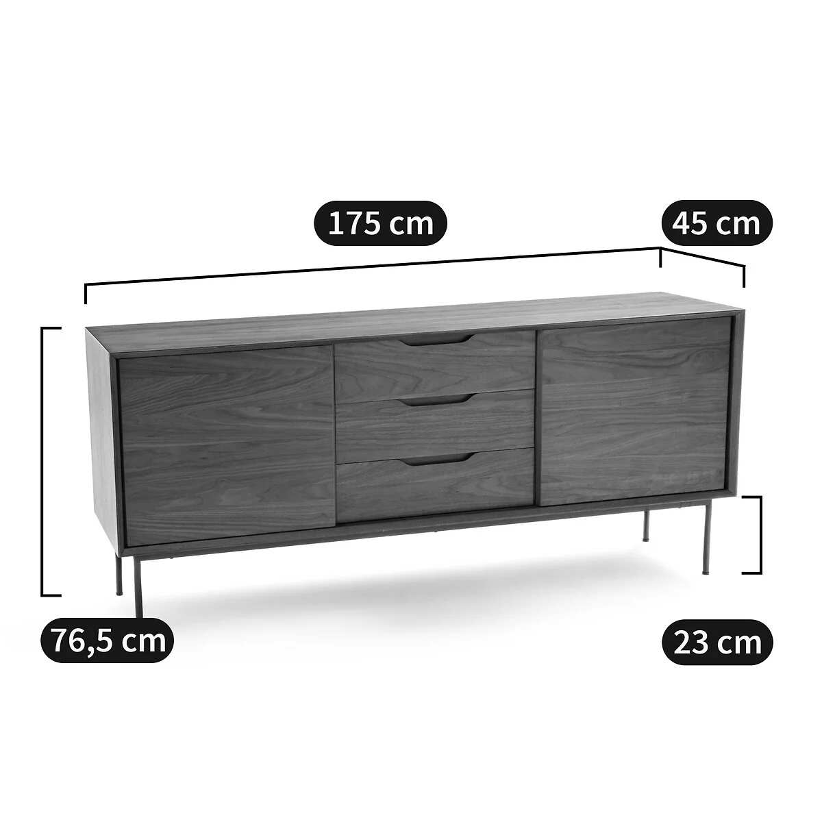 Noyeto Walnut Veneer Sideboard – image 6