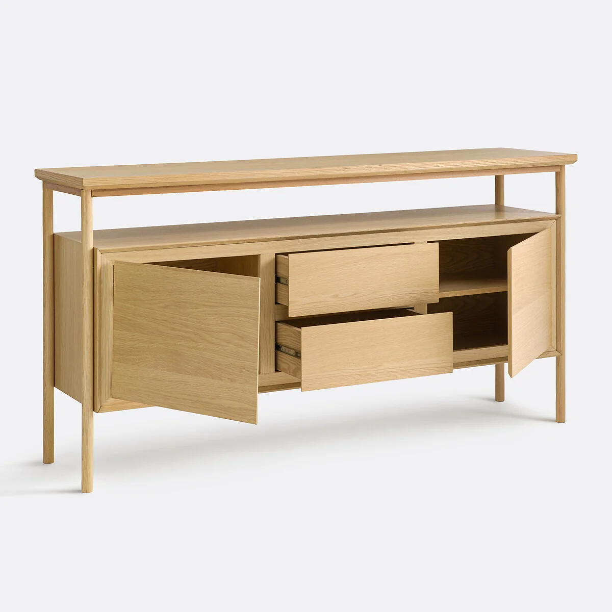 Elina Sideboard with 2 Doors and 2 Drawers in Oak Veneer – image 4