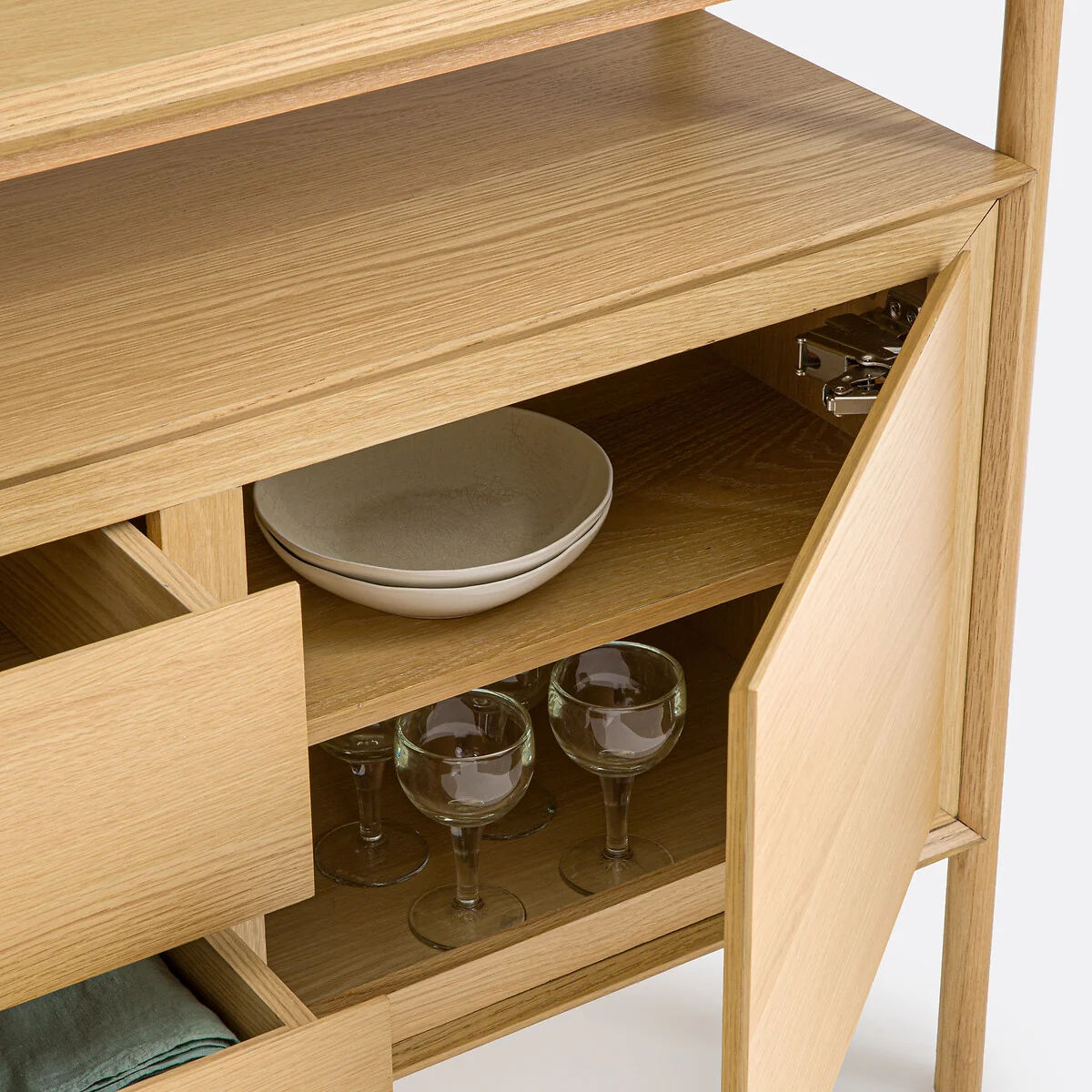 Elina Sideboard with 2 Doors and 2 Drawers in Oak Veneer – image 5