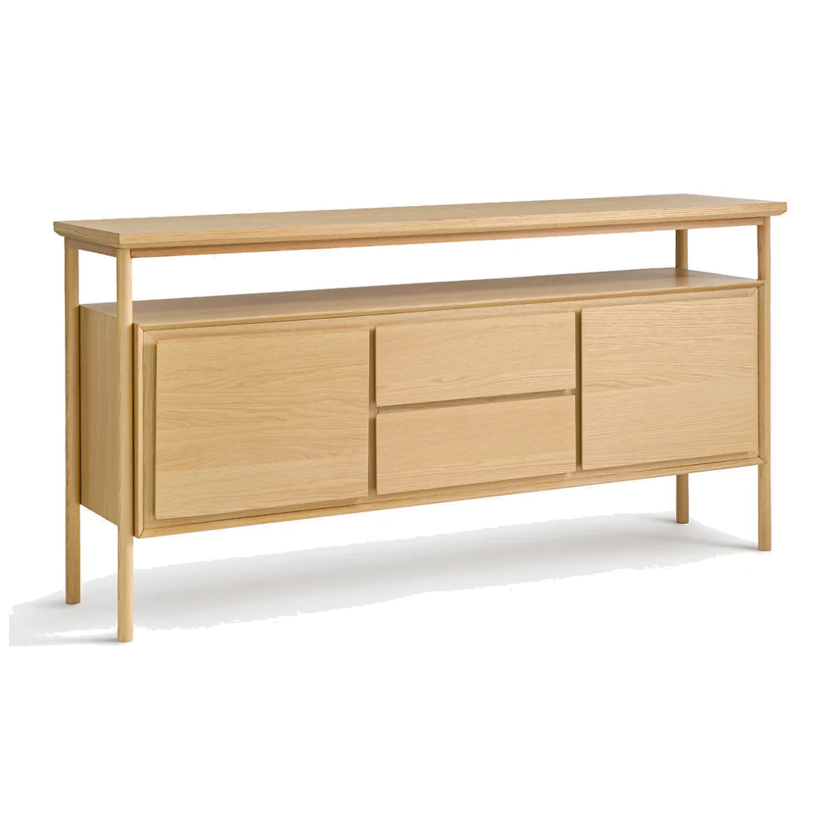 Elina Sideboard with 2 Doors and 2 Drawers in Oak Veneer – image 1