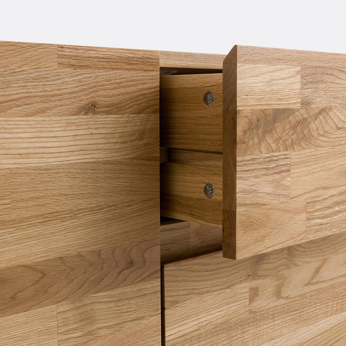 Hiba Solid Oak Sideboard in Steel Metal – image 6
