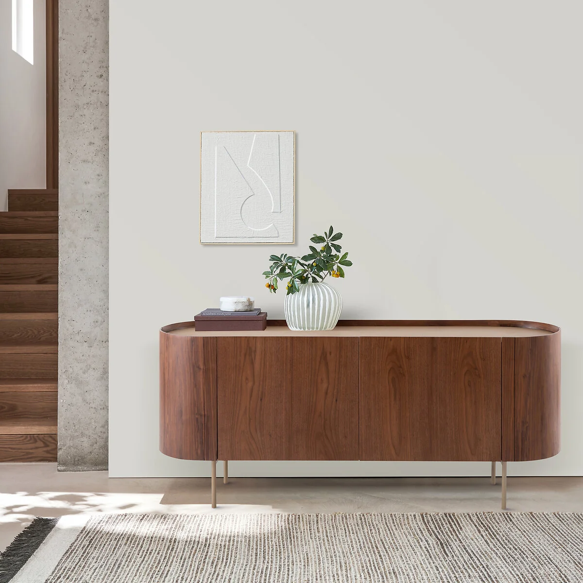 Aslen Sideboard in Walnut, Veneer and Leather – image 2