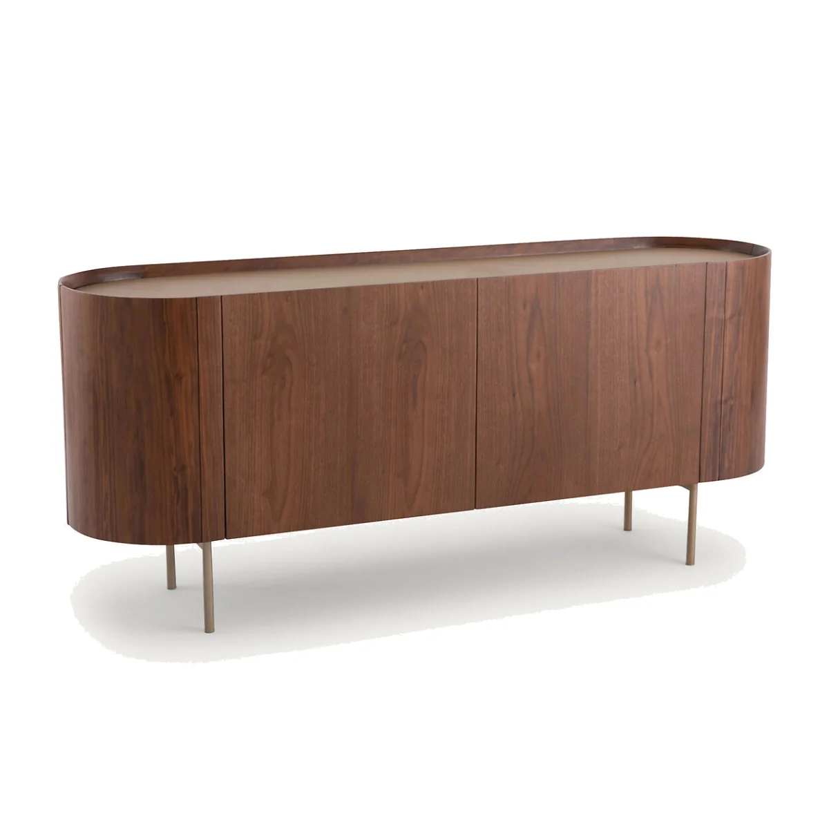 Aslen Sideboard in Walnut, Veneer and Leather – image 1