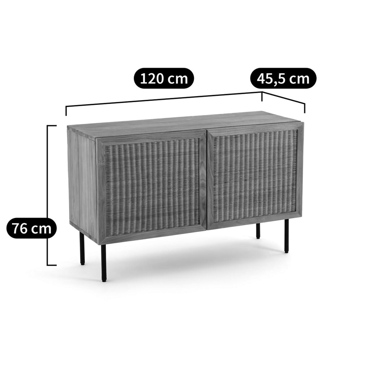 Tekora Solid Teak and Woven Rattan Sideboard – image 7