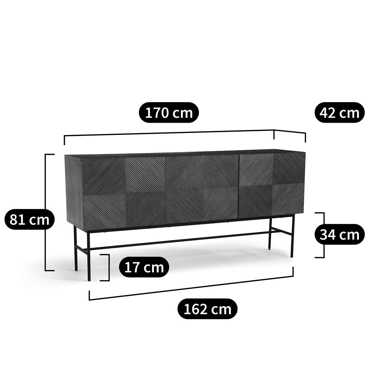 Jerem Oak Veneered Textured Sideboard – image 8