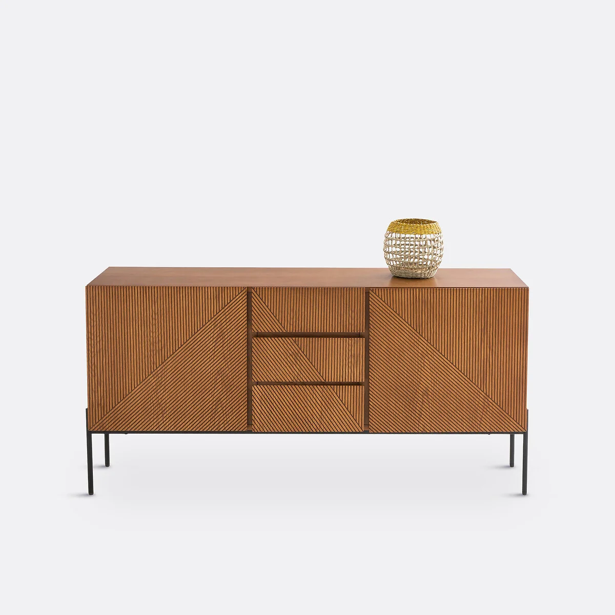 Lodge Vintage-Style 2-Door, 2-Drawer Oak Veneer Sideboard – image 3