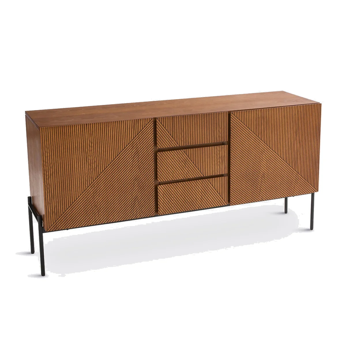 Lodge Vintage-Style 2-Door, 2-Drawer Oak Veneer Sideboard – image 1