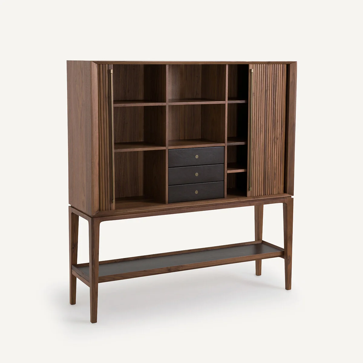 Liamca Sideboard/bar in Walnut Veneer and Leather – image 4