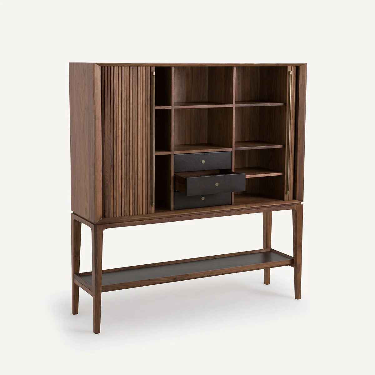 Liamca Sideboard/bar in Walnut Veneer and Leather – image 5