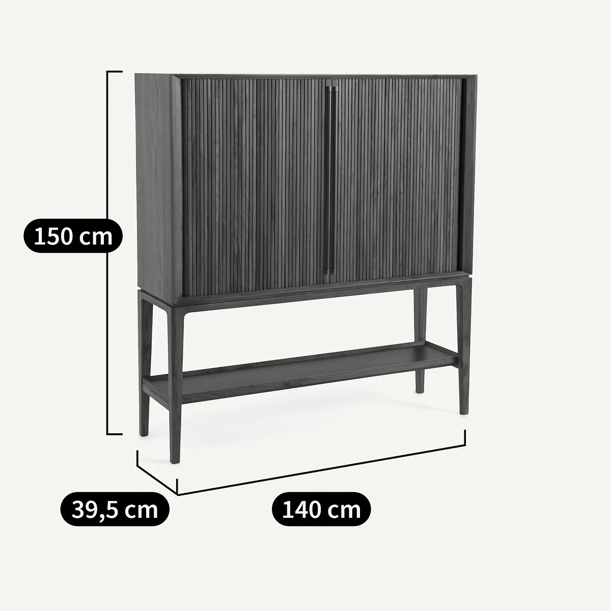 Liamca Sideboard/bar in Walnut Veneer and Leather – image 9