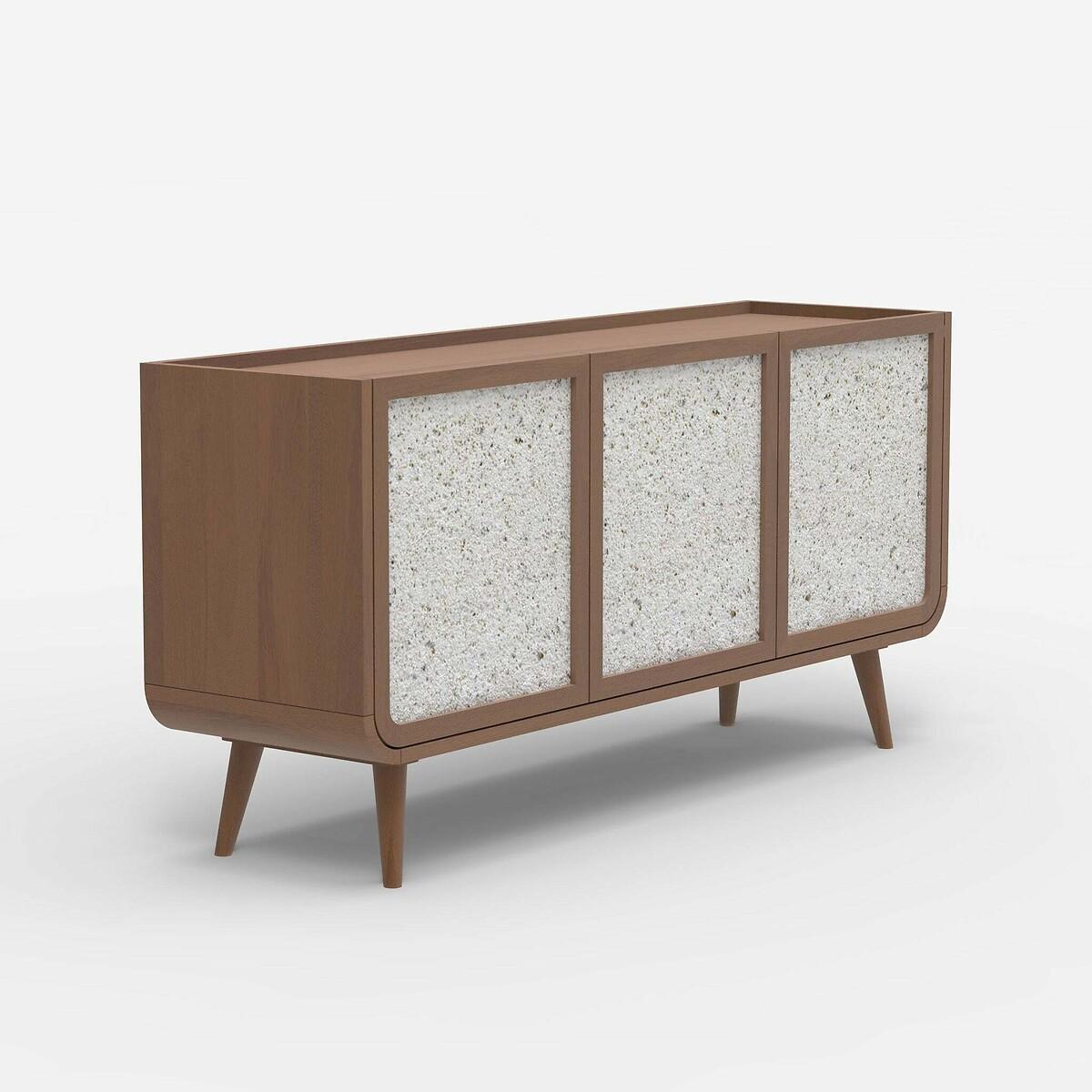Ozen Stone & Mango Wood 3 Door Sideboard – image 2