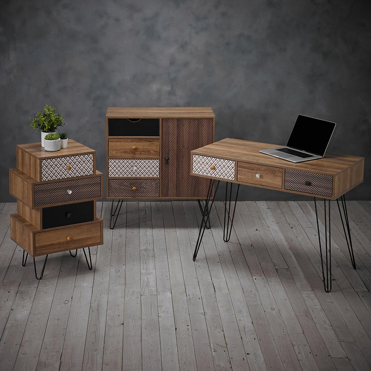 4 Drawer and 1 Door Small Sideboard with Hairpin Legs – image 5
