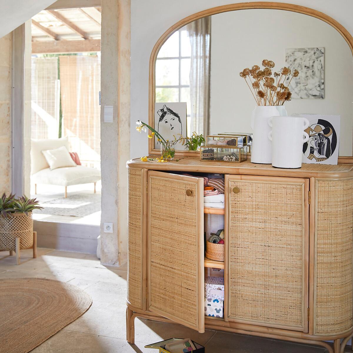 Ladara Rattan Sideboard with Integrated Mirror – image 7