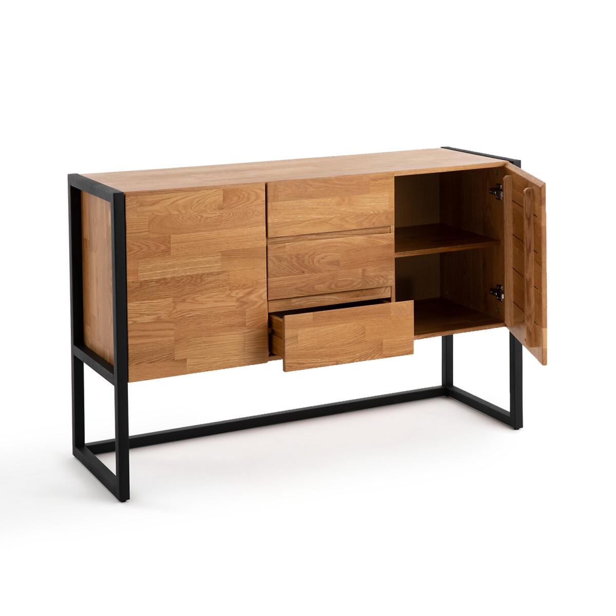 Hiba Industrial Oak and Metal Sideboard – image 3