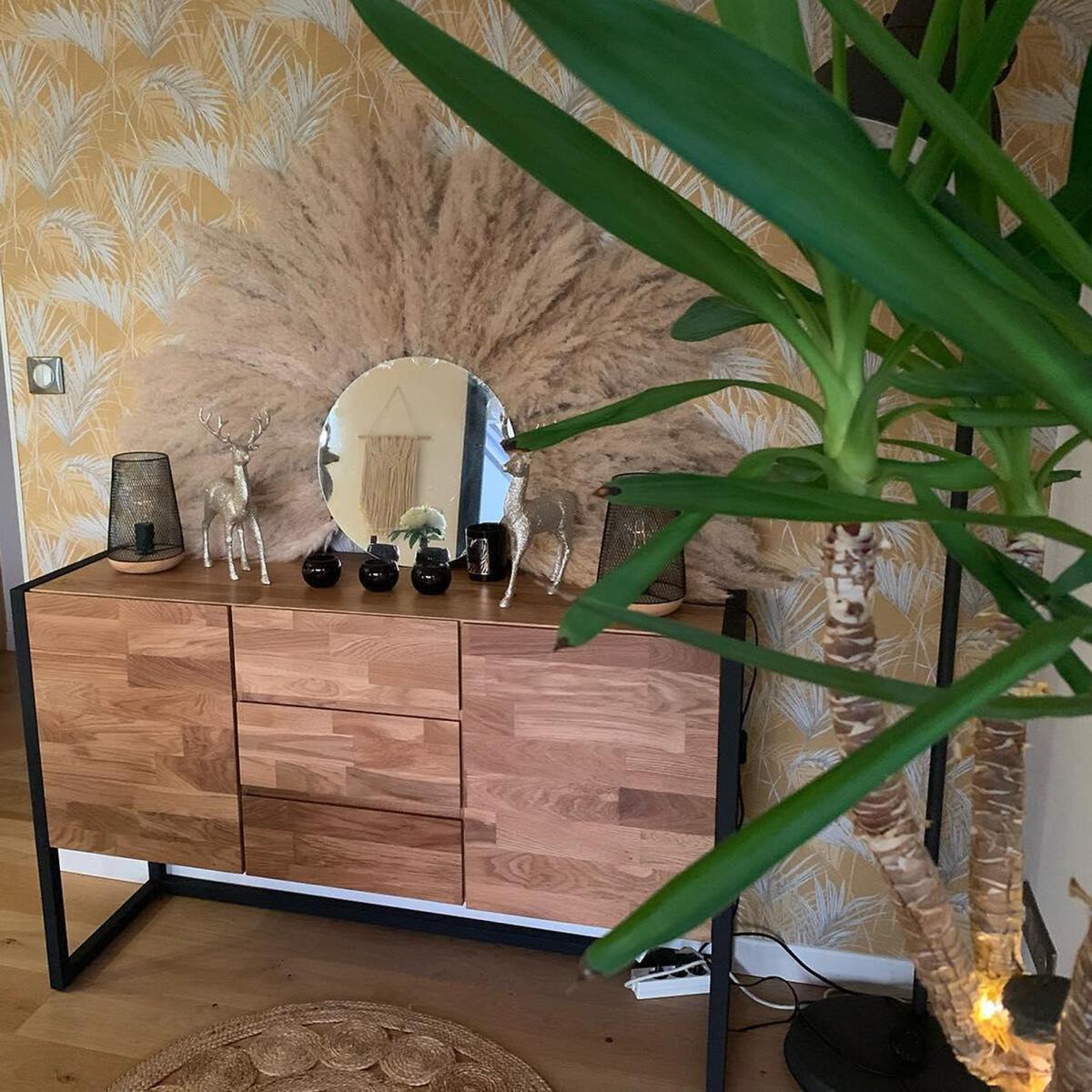 Hiba Industrial Oak and Metal Sideboard – image 5