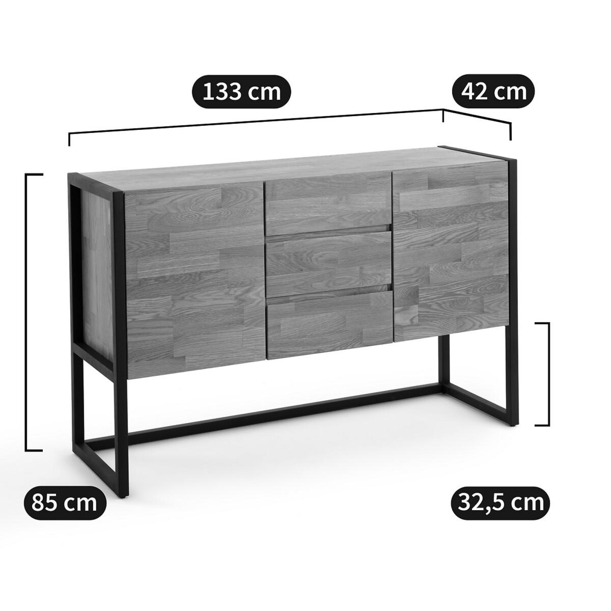 Hiba Industrial Oak and Metal Sideboard – image 6