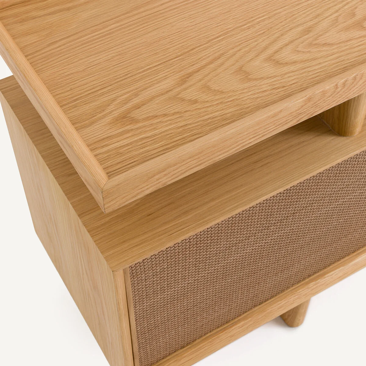 Propono Console Sideboard in Oak Veneer and Leather – image 8