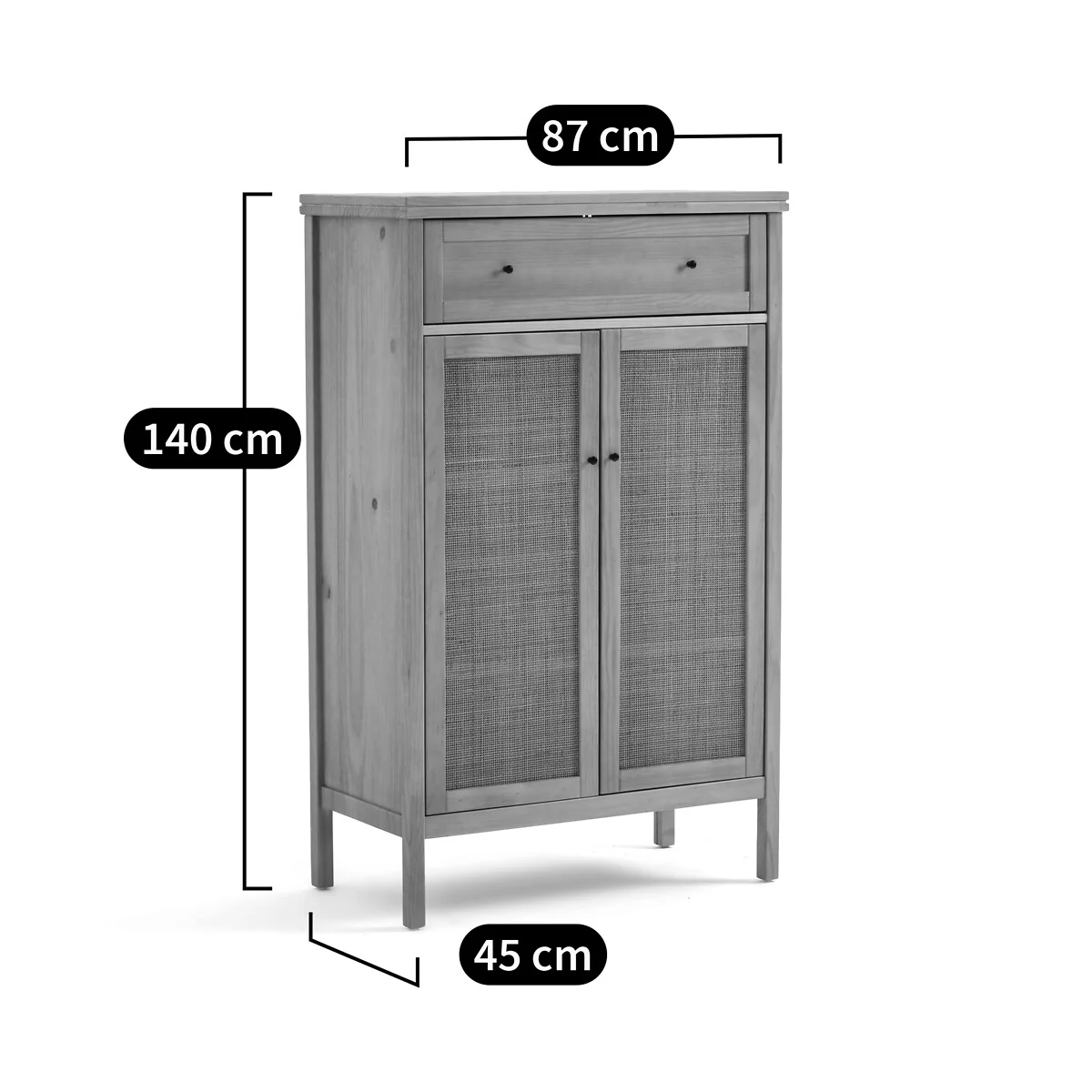 Gabin Solid Pine & Cane Sideboard – image 8