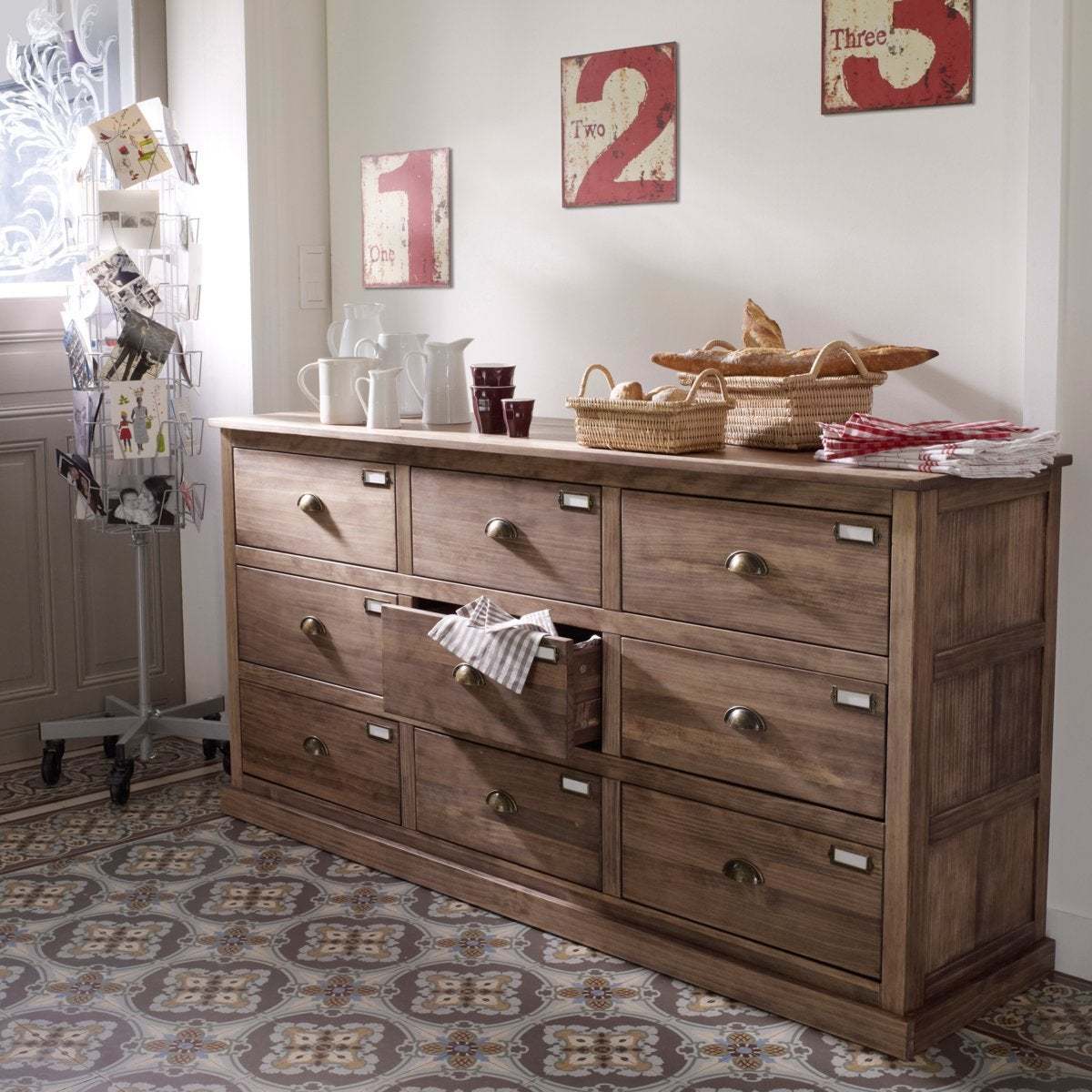 Lunja Pine Dressmaker-Style Sideboard with 9 Drawers – image 6