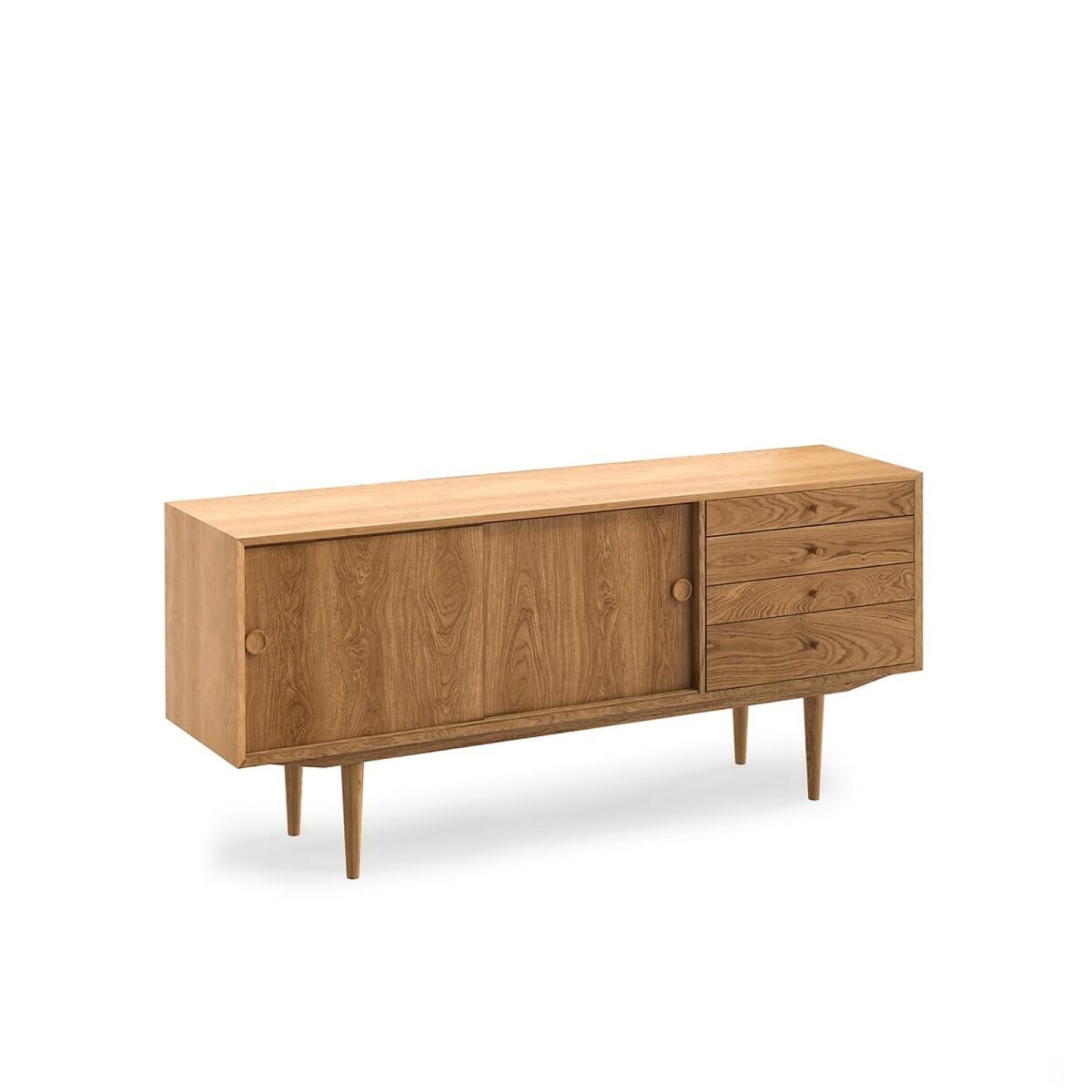 Quilda Vintage Style 2-Door 4-Drawer Oak Sideboard – image 3