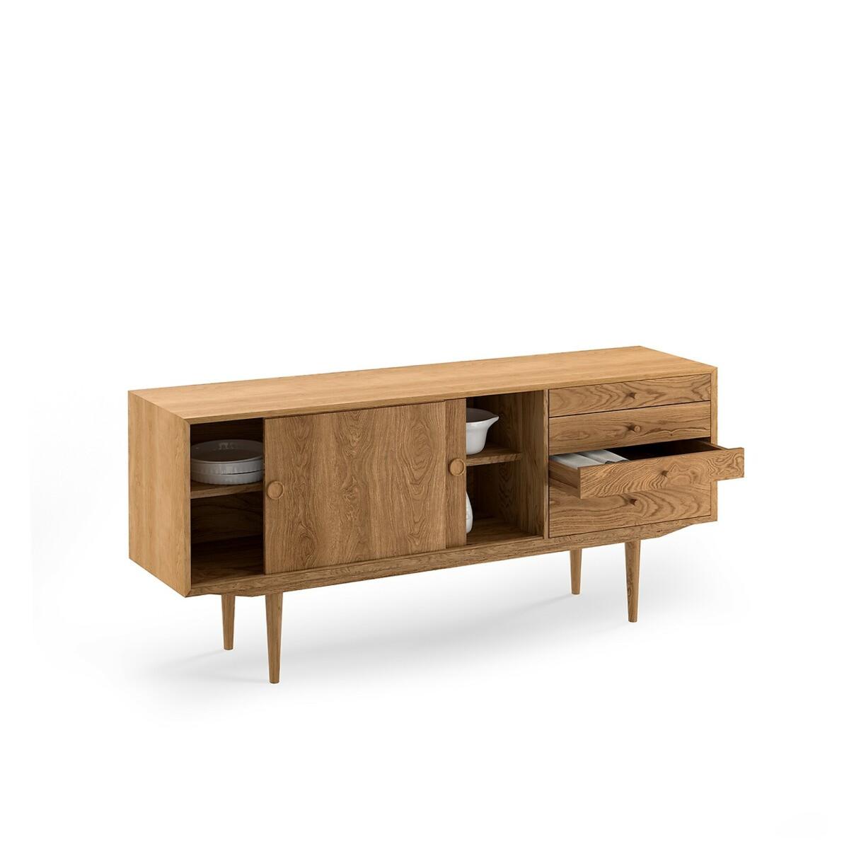 Quilda Vintage Style 2-Door 4-Drawer Oak Sideboard – image 4