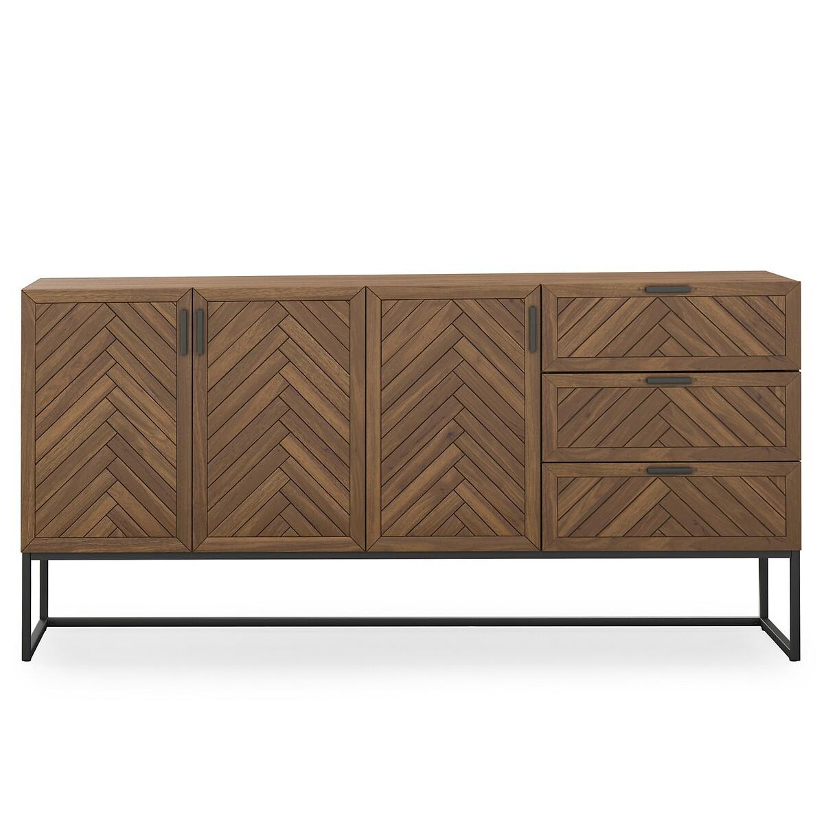 Nottingham Parquet Pine 3-Cupboard, 3-Drawer Sideboard – image 2