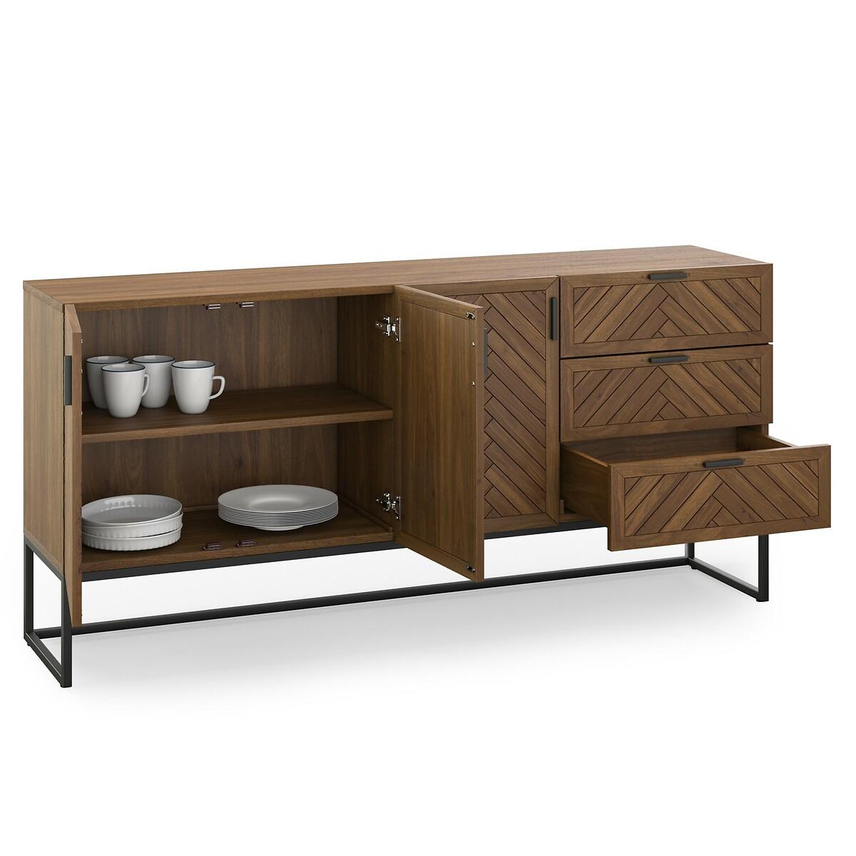 Nottingham Parquet Pine 3-Cupboard, 3-Drawer Sideboard – image 3