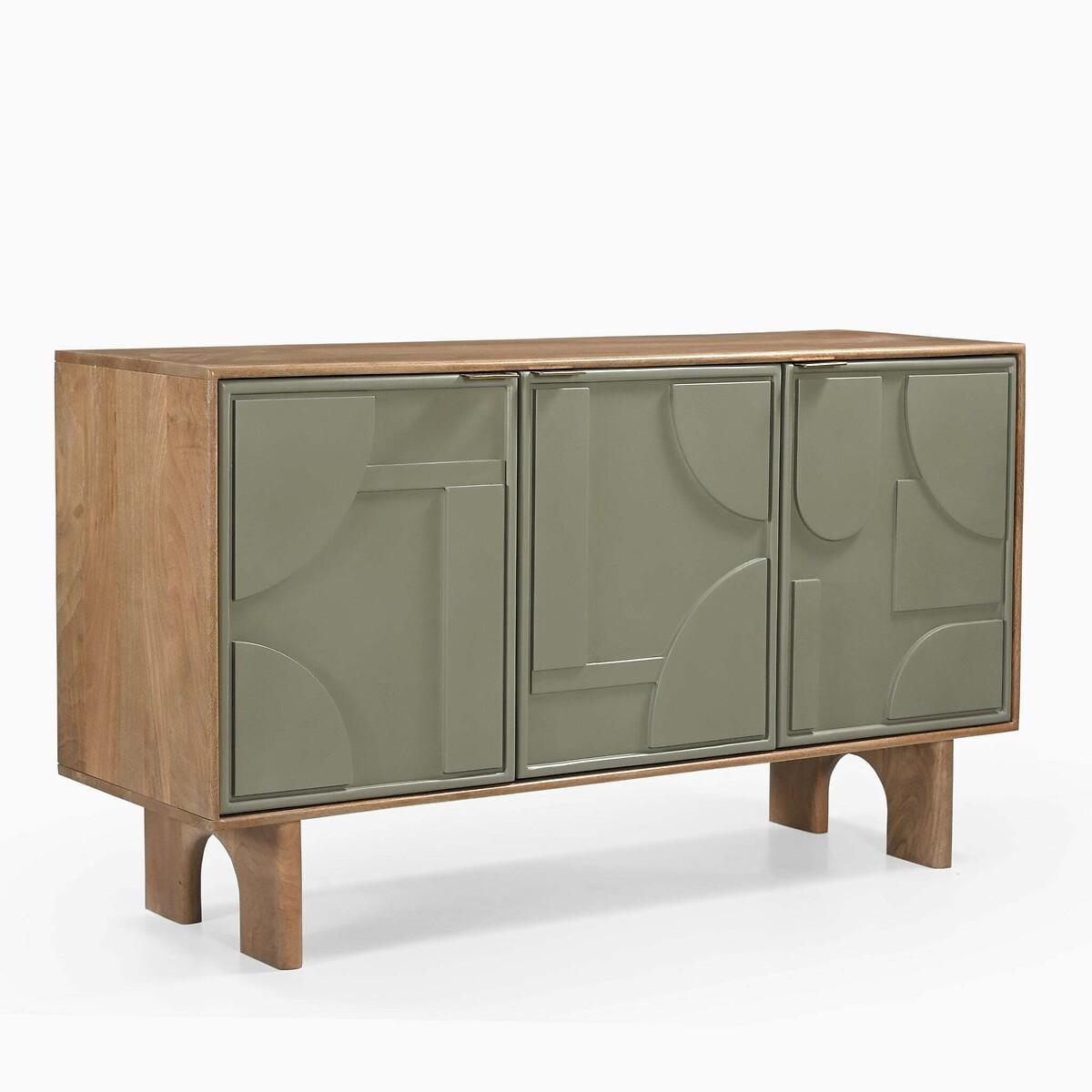 Piza Geometric Mango Wood 3 Door Sideboard – image 2
