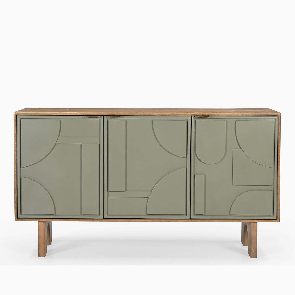 Piza Geometric Mango Wood 3 Door Sideboard – image 3