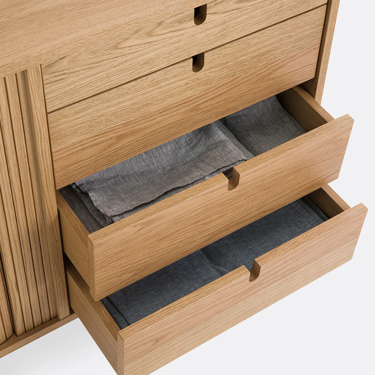 Strio Oak Veneer Sideboard with Sliding Doors – image 6