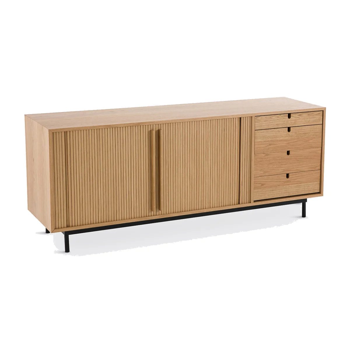 Strio Oak Veneer Sideboard with Sliding Doors – image 1