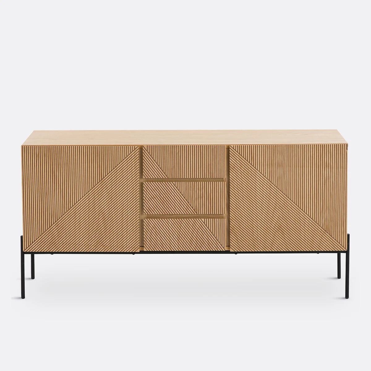 Lodge Oak Veneer 2-Door, 3-Drawer Sideboard – image 3