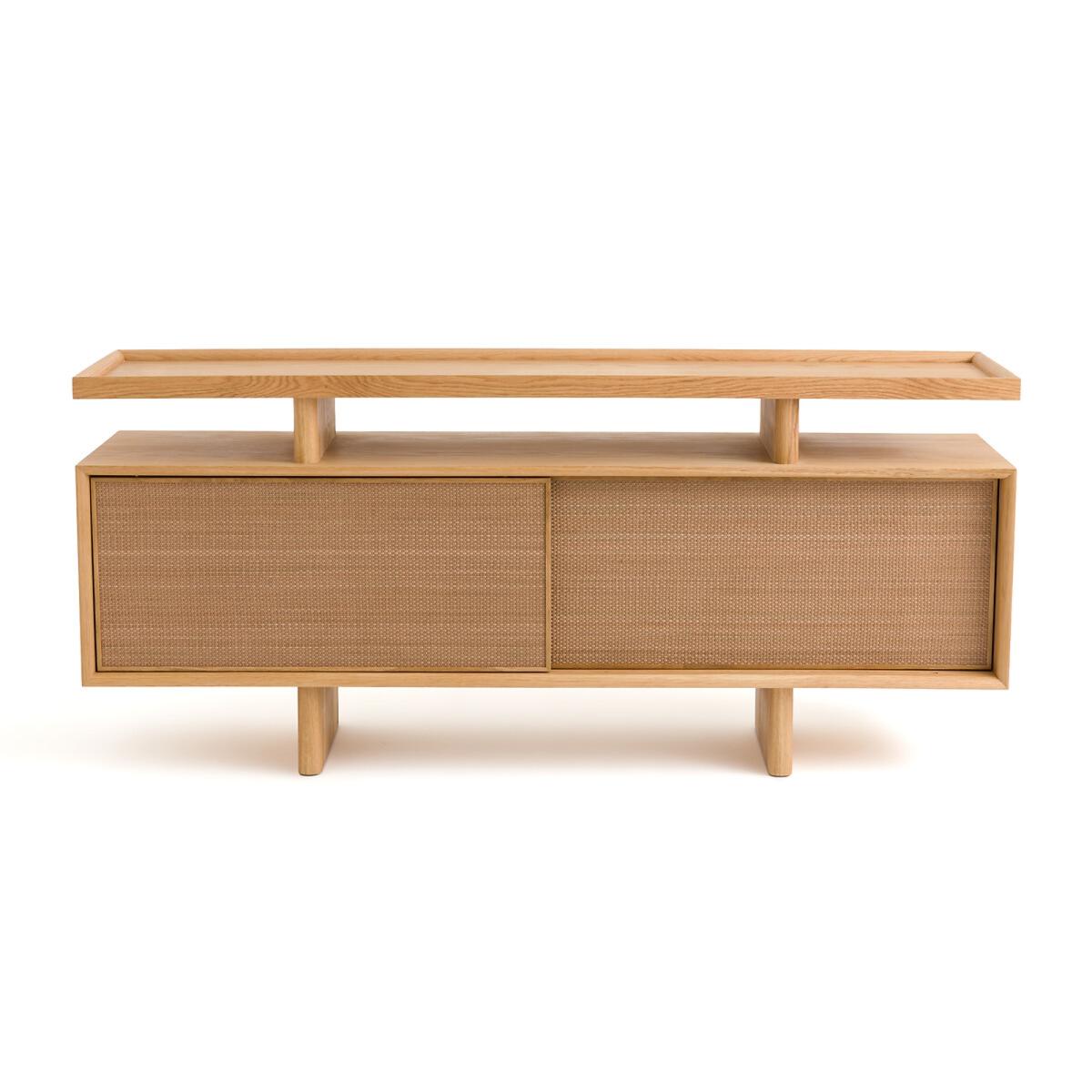 Propono Oak & Leather Console Sideboard – image 2