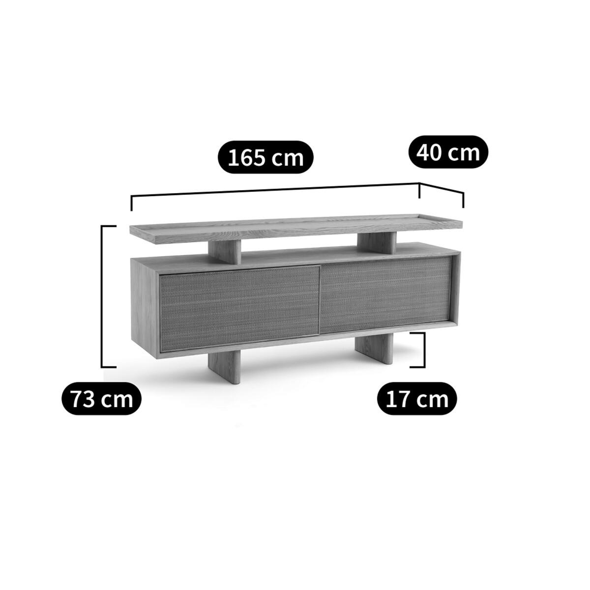 Propono Oak & Leather Console Sideboard – image 9