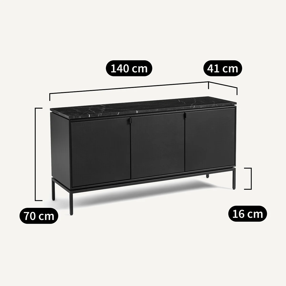 Hitha Marble & Metal Sideboard – image 8