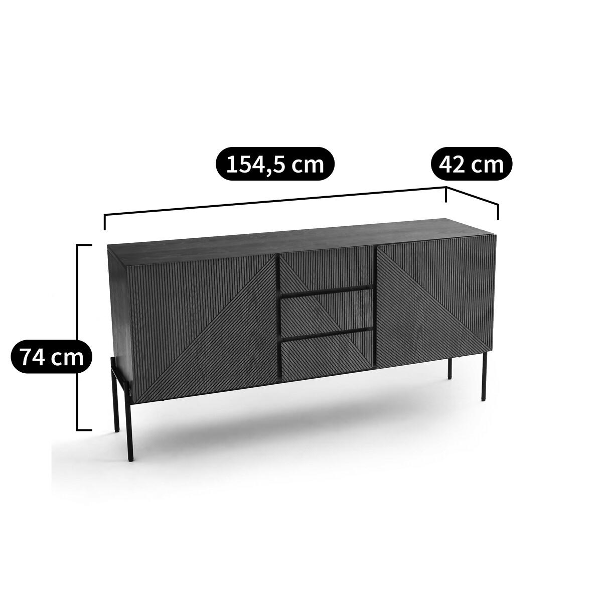 Les Signatures - Lodge Vintage-Style 2-Door, 2-Drawer Oak Veneer Sideboard – image 17