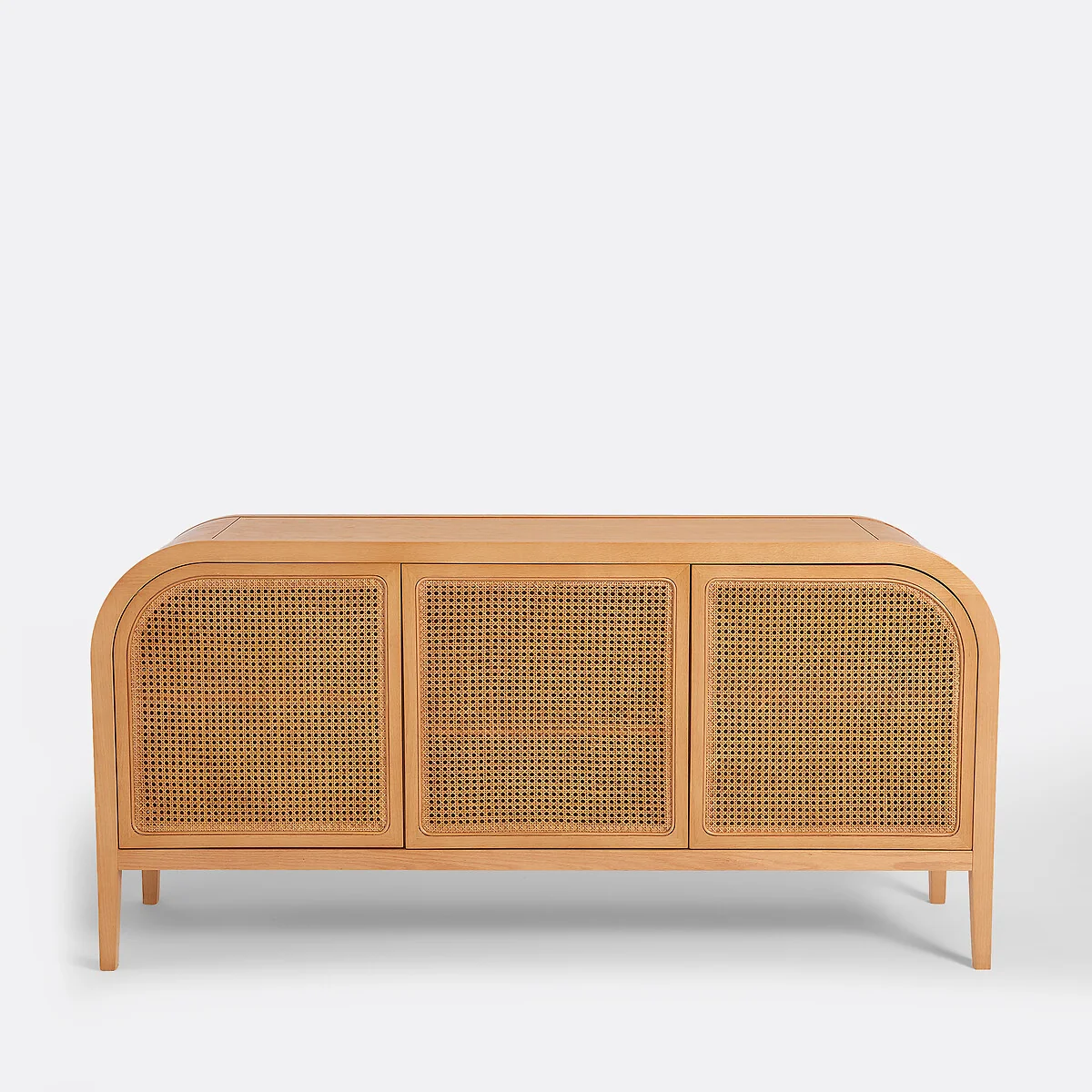 Madara Oak Veneer and Rattan Cane 3-Door Sideboard – image 3