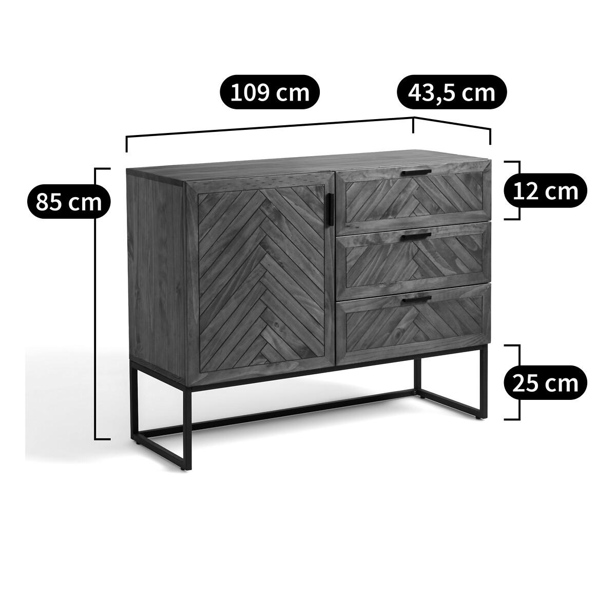 Nottingham Pine 1-Door, 3-Drawer Sideboard – image 7