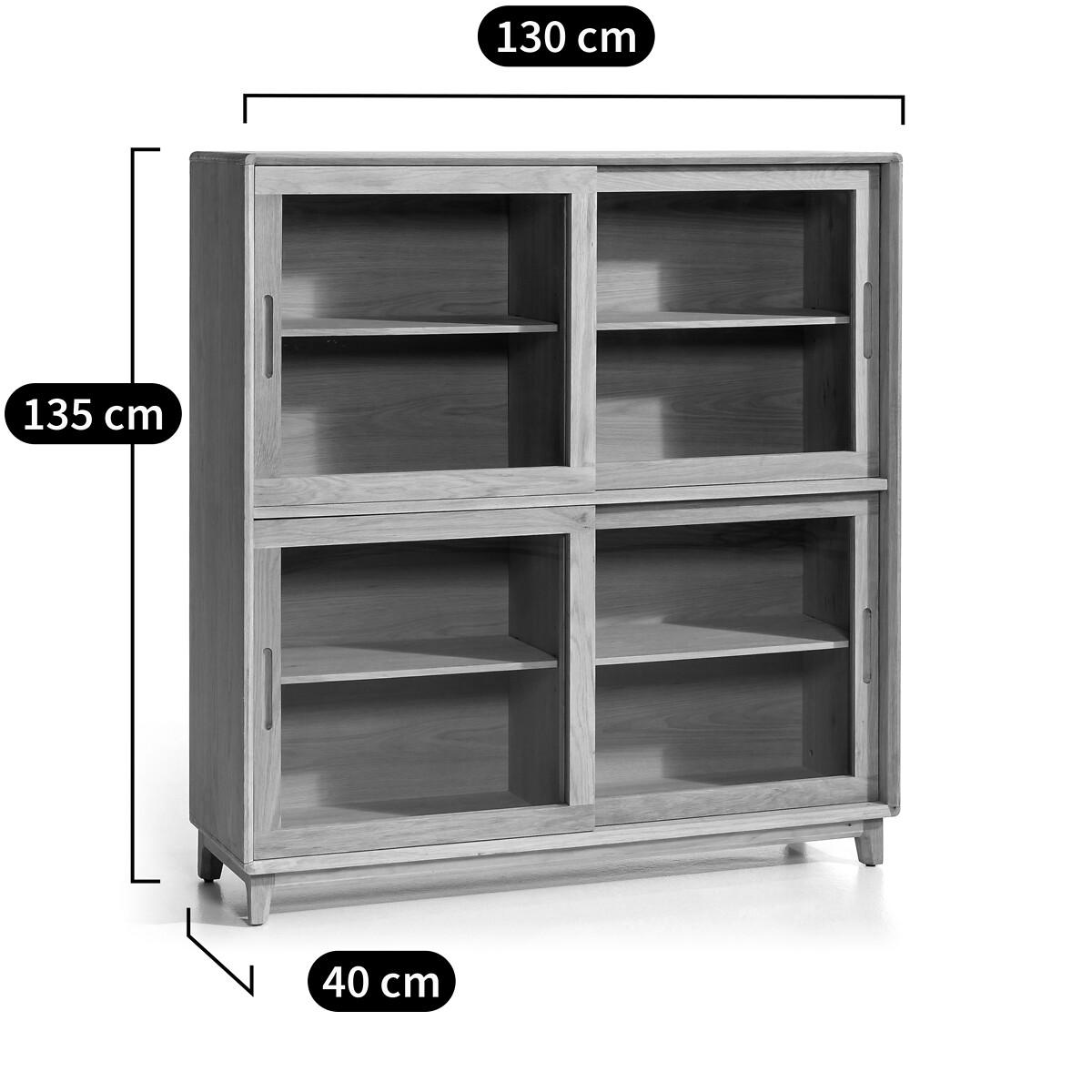 Jerk Oak Sideboard with 4 Glass Doors – image 4