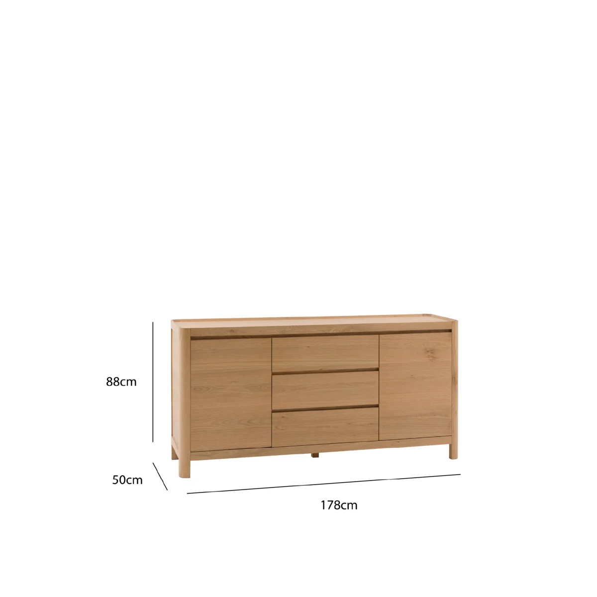Gallery Direct Ember 3 Door Sideboard Natural – image 12