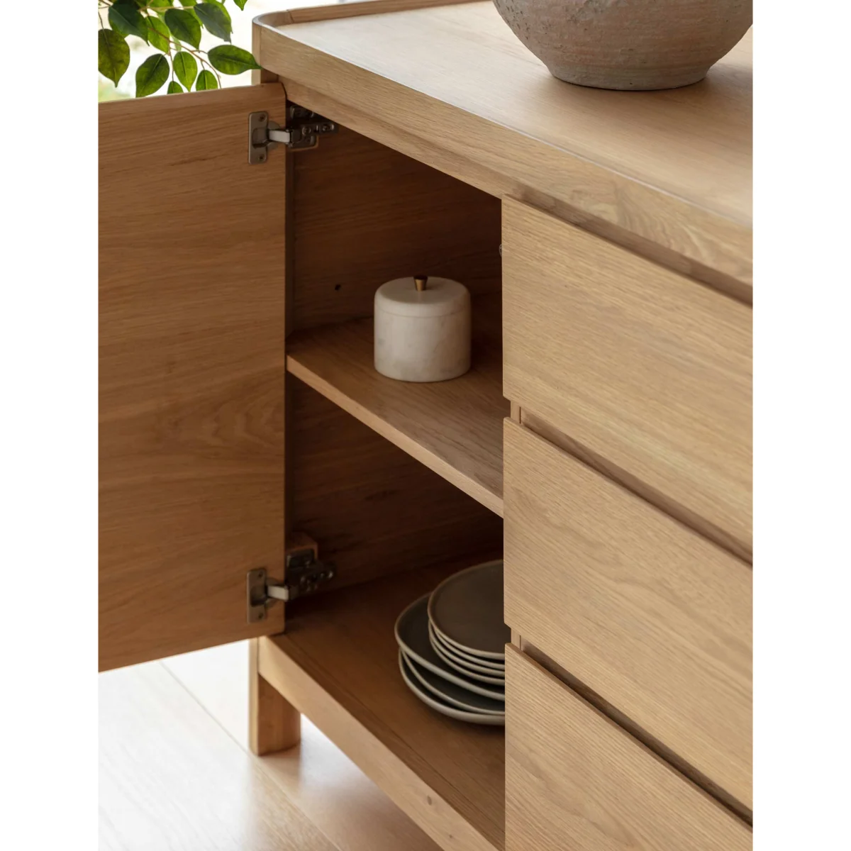 Gallery Direct Ember 3 Door Sideboard Natural – image 4