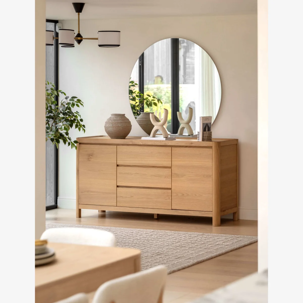 Gallery Direct Ember 3 Door Sideboard Natural – image 1