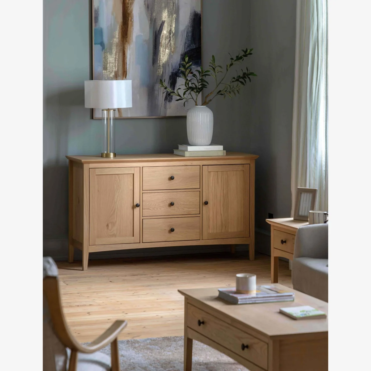 Gallery Direct Rye 2 Door 3 Drawer Sideboard Natural – image 1